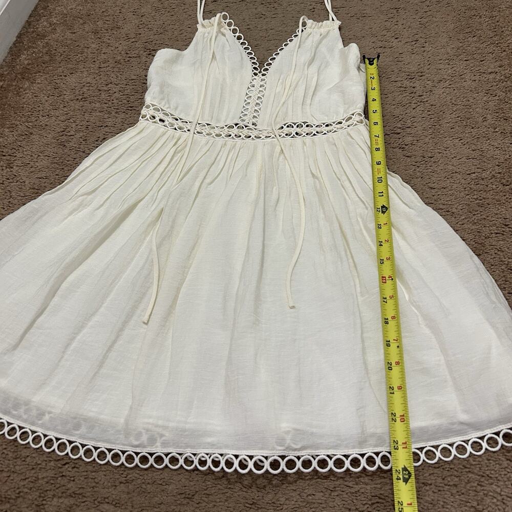 Jonathan Simkhai Trista Summer Lace Up Mini In Ivory Size 2 - Picture 3 of 9